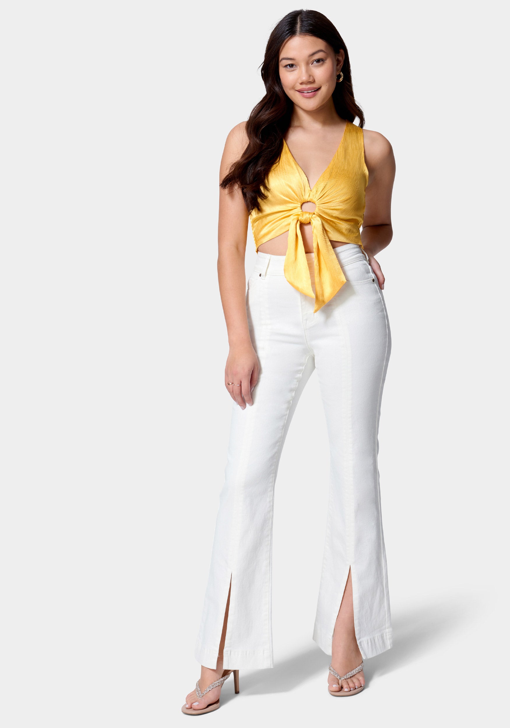 Wide Leg Jeans with Slit