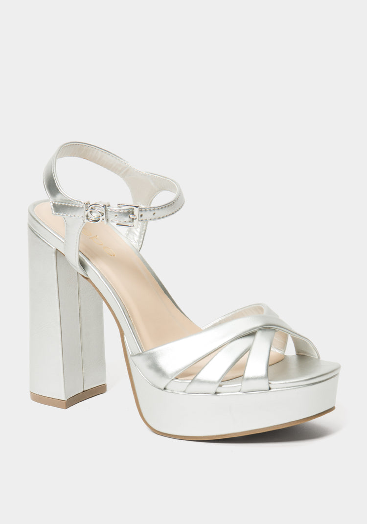 Bebe deals silver heels