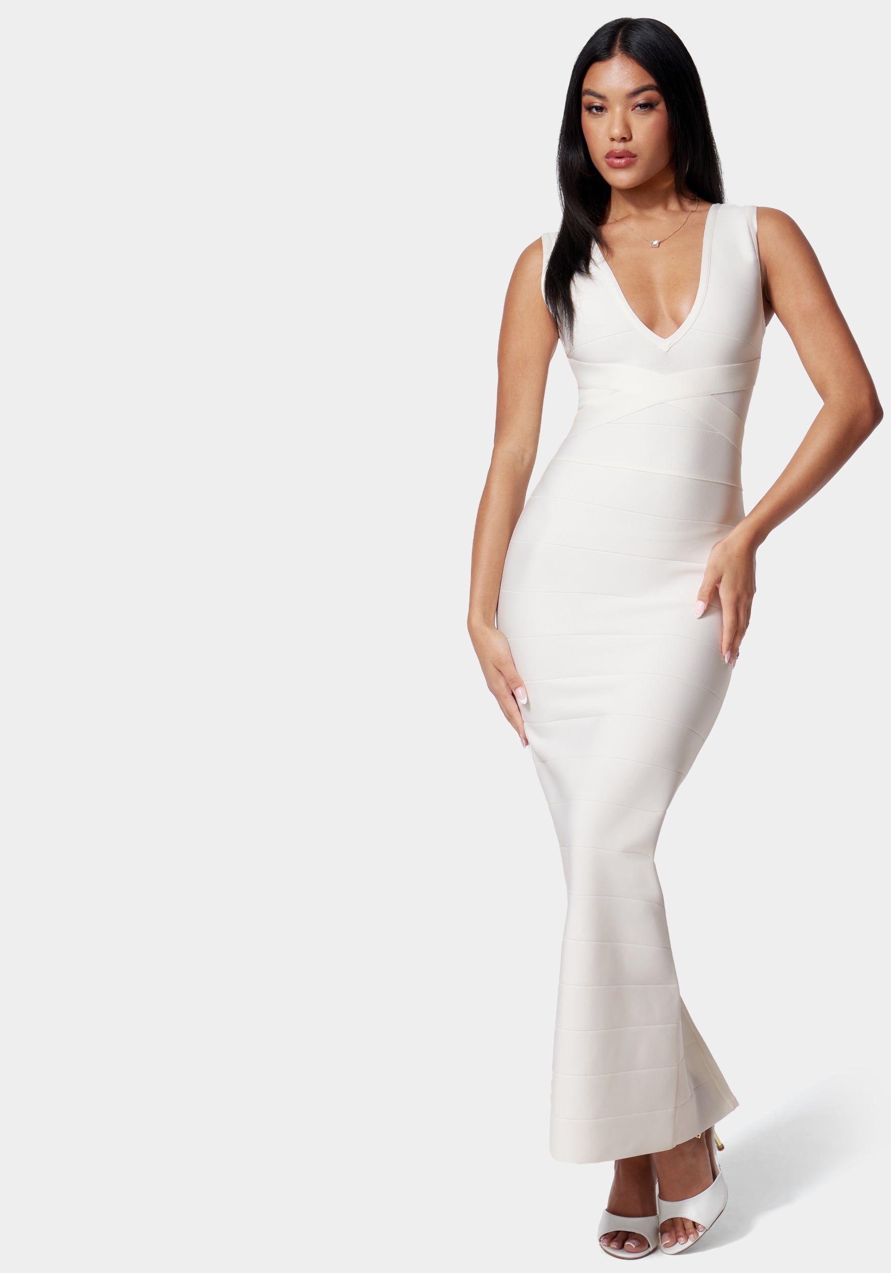 Luxe Bandage Double V Gown | bebe