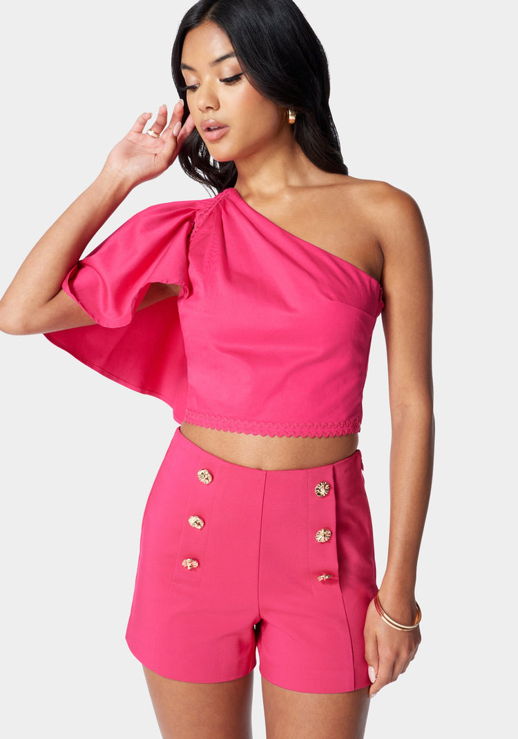 Off Shoulder Flared Sleeve Top bebe