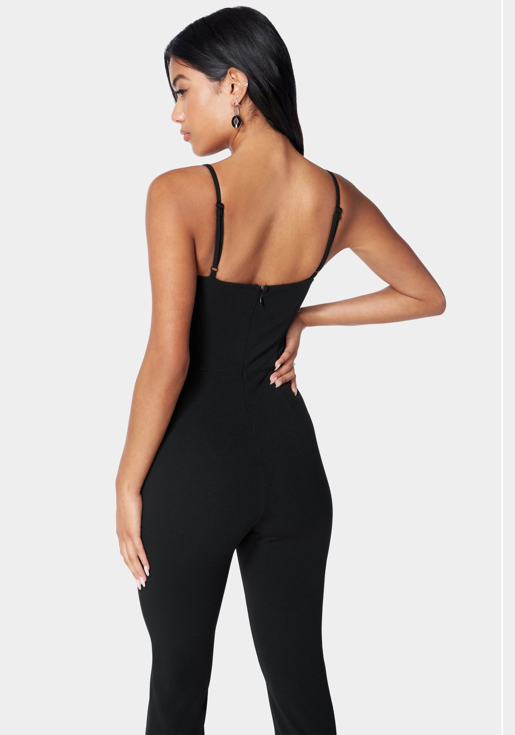 Sleeveless Corset Wide Leg Slit Jumpsuit