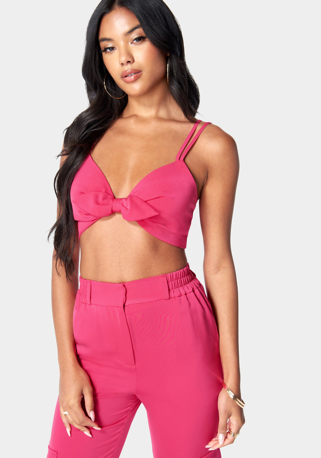 Tie Front Cropped Top – bebe - Main Image