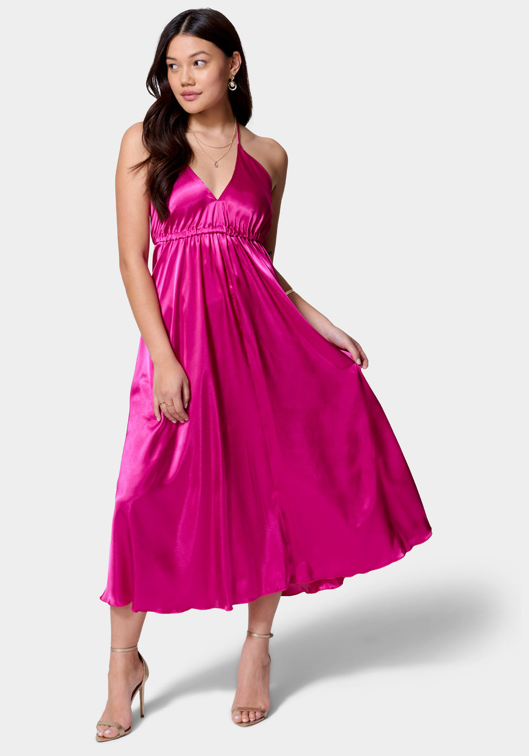Satin Flow Dress bebe Satin Flow Dress bebe